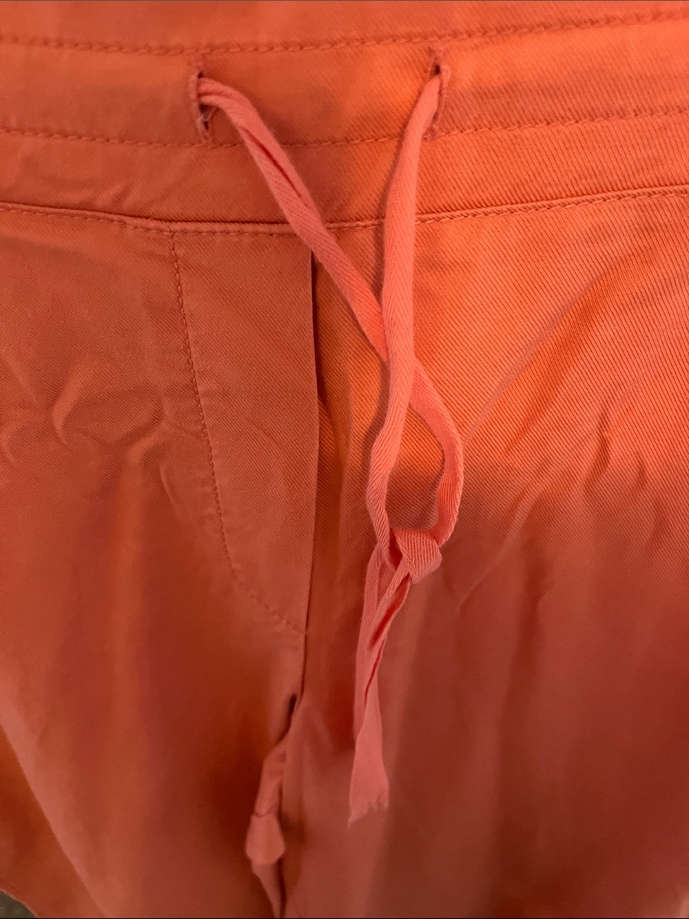 Talbots Women’s Coral-Orange Drawstring Capris NWOT - Picture 3 of 10